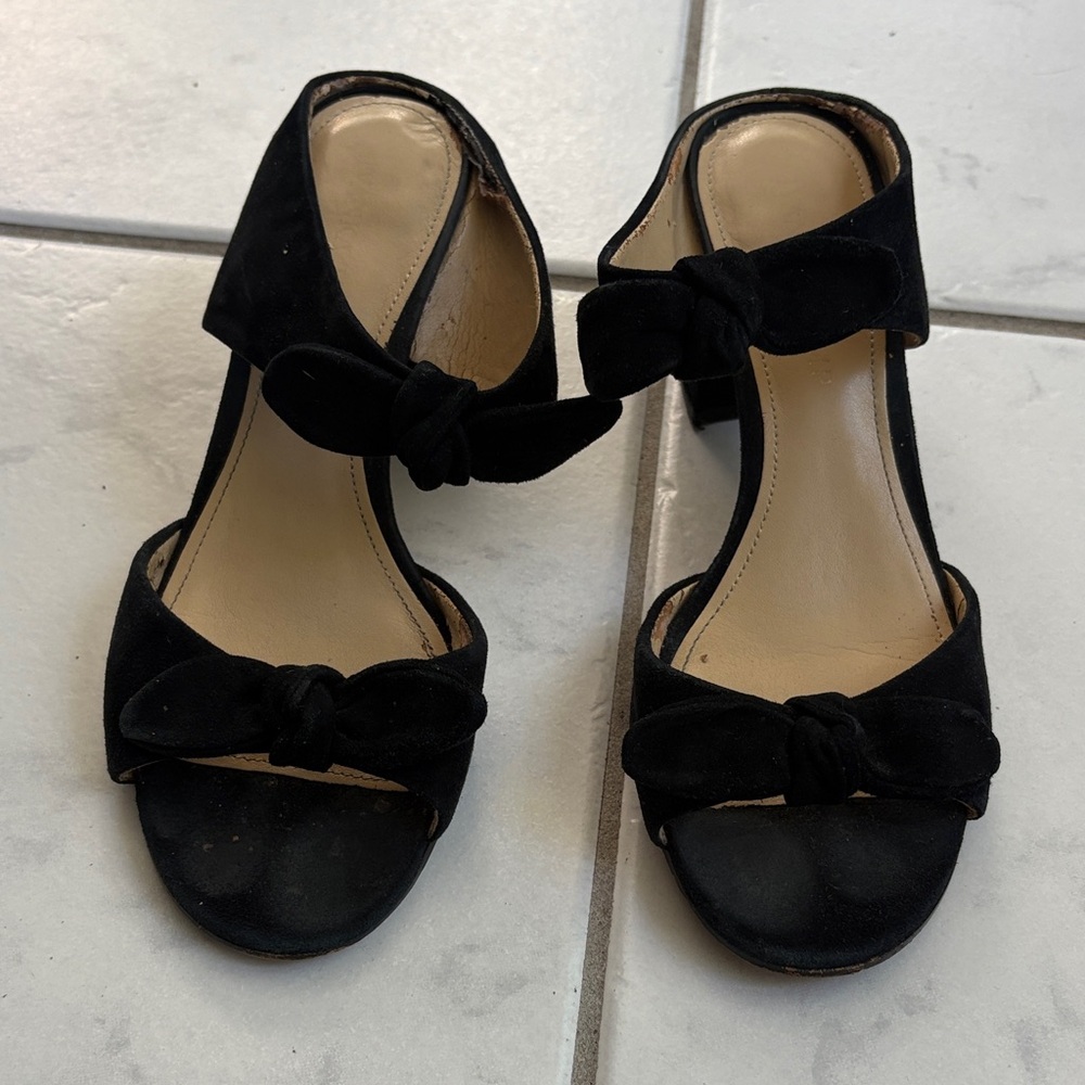 Ivanka Trump Black Sandals with Bow Detail
